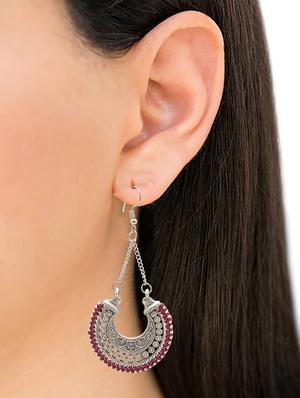 red metal drop earring - 16834761 - Standard Image - 4