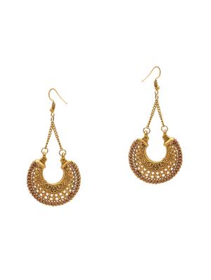 brown metal drop earring - 16834762 - Standard Image - 2