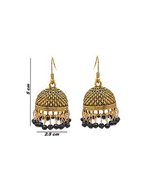 black metal jhumka earring - 16834765 - Standard Image - 3