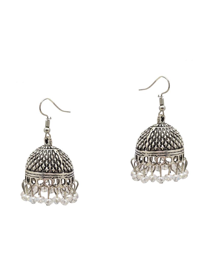 silver metal jhumka earring - 16834768 - Zoom Image - 2