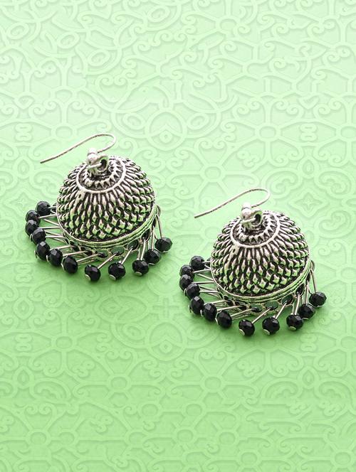 black metal jhumka earring - 16834770 - Standard Image - 1