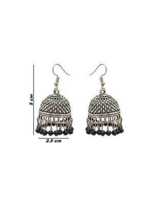 black metal jhumka earring - 16834770 - Standard Image - 3