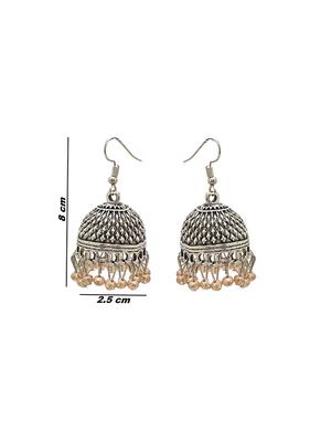 yellow metal jhumka earring - 16834771 - Standard Image - 3