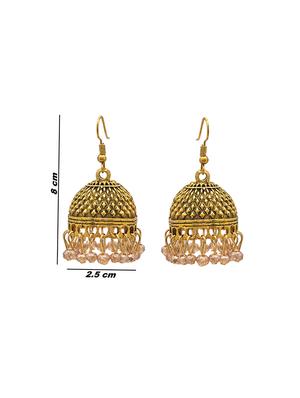 gold metal jhumka earring - 16834773 - Standard Image - 3