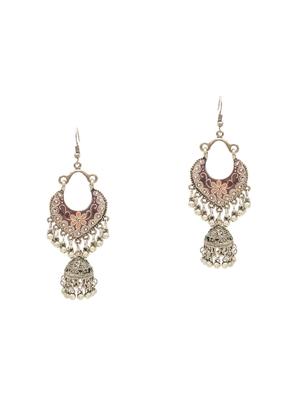 silver metal chandballi earring - 16834776 - Standard Image - 2