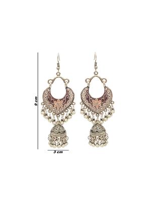 silver metal chandballi earring - 16834776 - Standard Image - 3