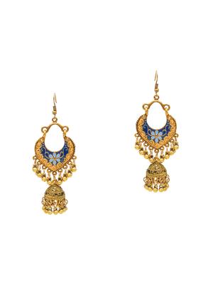 gold metal jhumka earring - 16834782 - Standard Image - 2