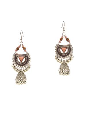 brown metal jhumka earring - 16834810 - Standard Image - 2
