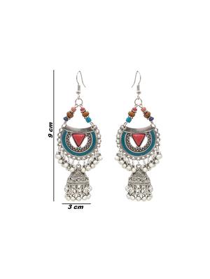 blue metal jhumka earring - 16834811 - Standard Image - 3