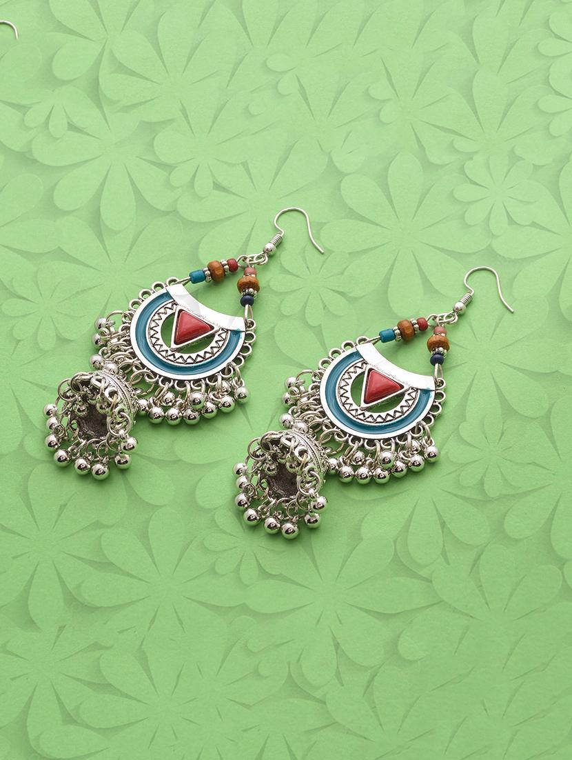 blue metal jhumka earring - 16834811 - Zoom Image - 1
