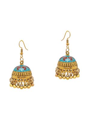 blue metal jhumka earring - 16834821 - Standard Image - 2