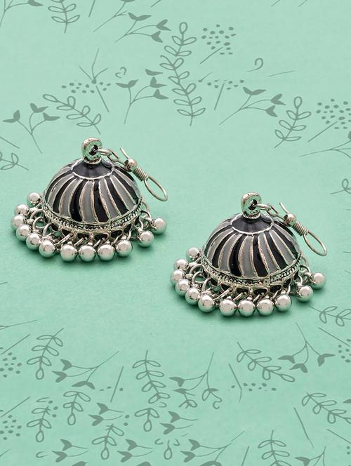 multi colored metal jhumka earring - 16834830 - Very Small Image - 1