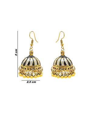 multi colored metal jhumka earring - 16834831 - Standard Image - 3