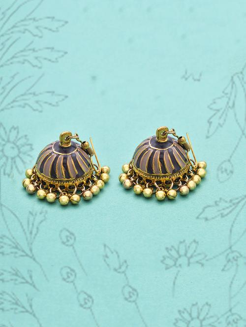 multi colored metal jhumka earring - 16834832 - Standard Image - 1