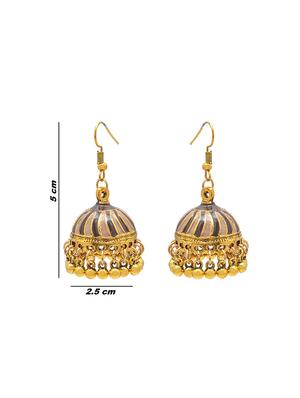 multi colored metal jhumka earring - 16834832 - Standard Image - 3