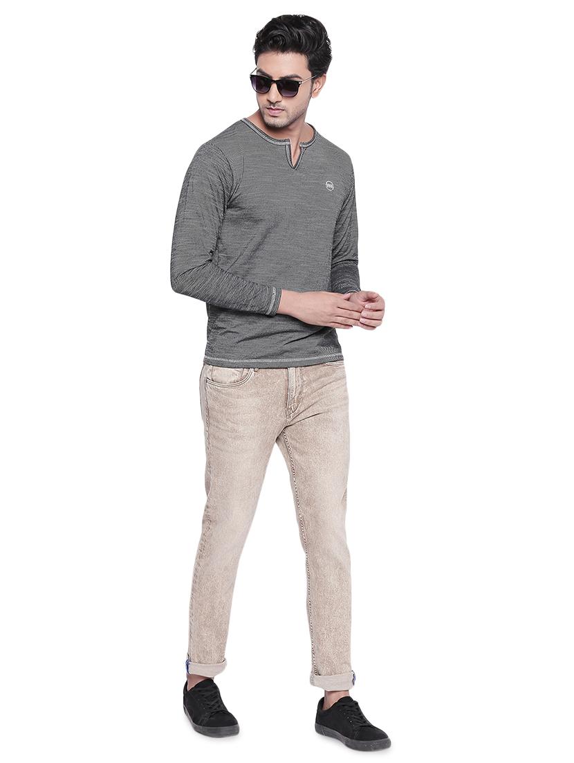 brown heavy washed jeans - 16834938 - Zoom Image - 4