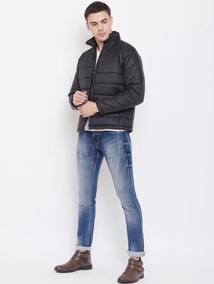 black solid quilted jacket - 16835344 - Standard Image - 4