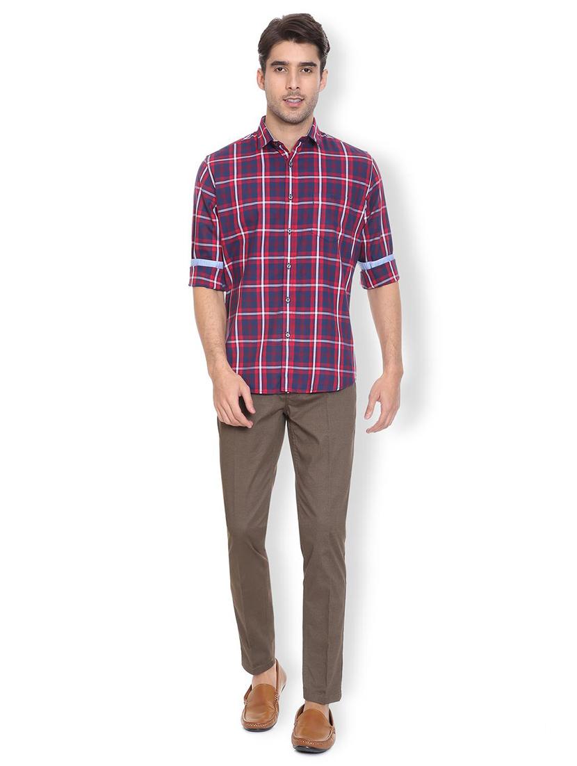 blue checkered casual shirt - 16835397 - Zoom Image - 3