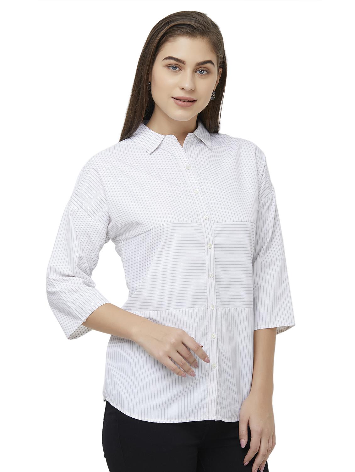 curved hem striped shirt - 16835912 - Zoom Image - 2