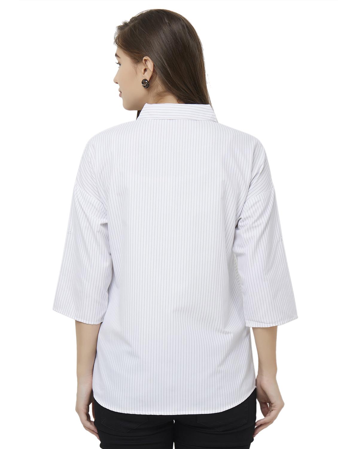 curved hem striped shirt - 16835912 - Zoom Image - 3