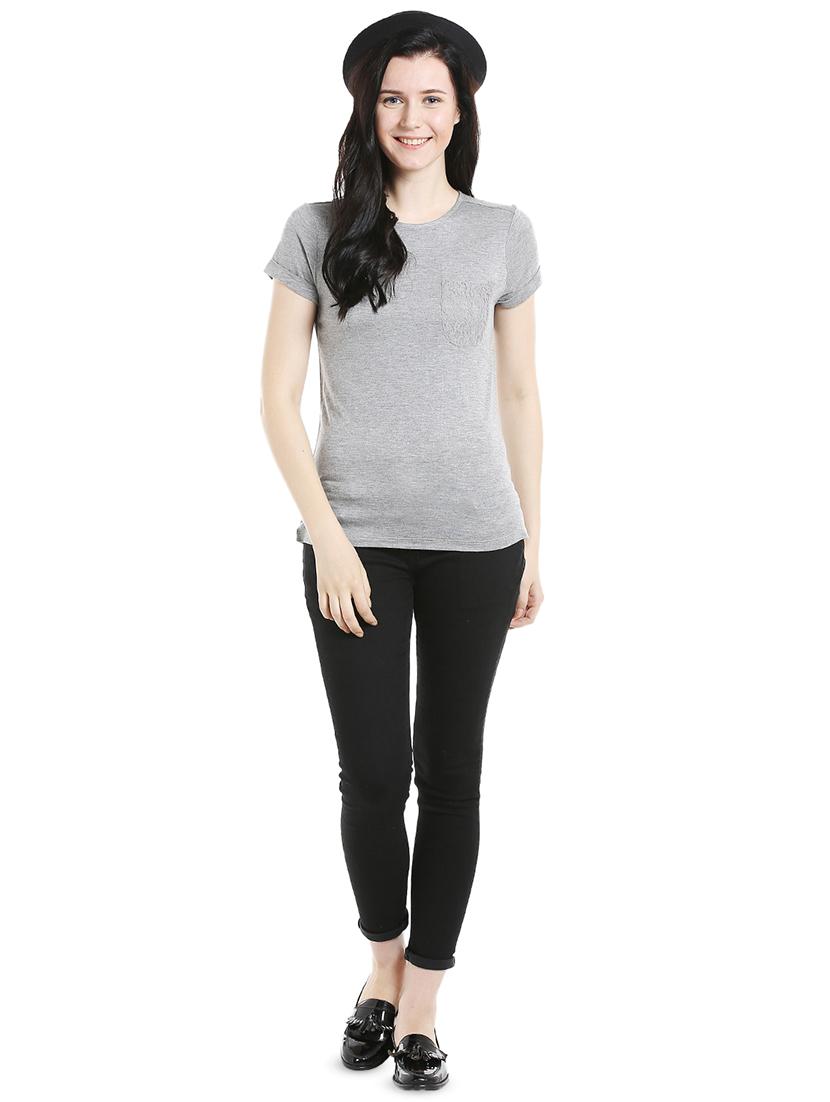 round neck solid tee - 16835914 - Zoom Image - 4