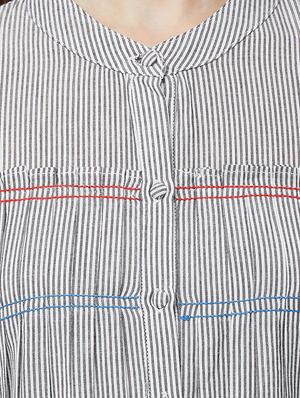pleat detail striped flared dress - 16835923 - Standard Image - 5