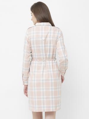 tie front checkered shirt dress - 16835926 - Standard Image - 3