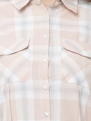 tie front checkered shirt dress - 16835926 - Standard Image - 5