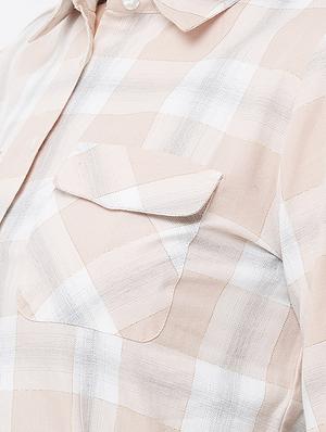 tie front checkered shirt dress - 16835926 - Standard Image - 6