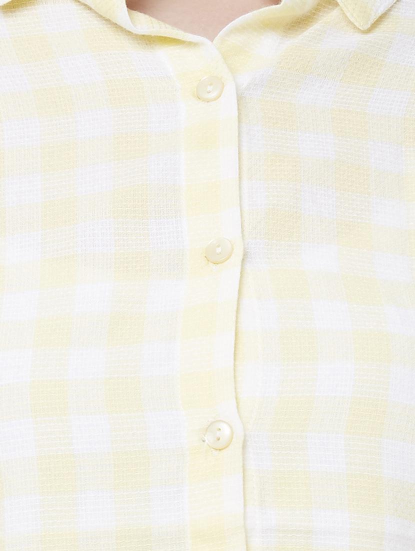short sleeves gingham shirt - 16835940 - Zoom Image - 5