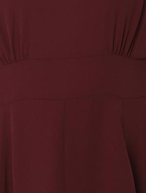 shirt collar gathered detail fit & flare dress - 16835984 - Standard Image - 4