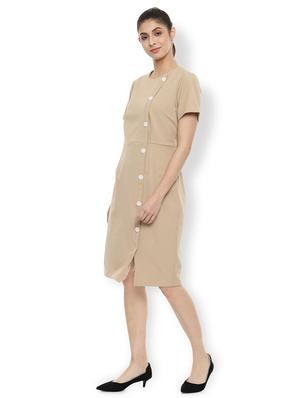 button up solid sheath dress - 16835986 - Standard Image - 2