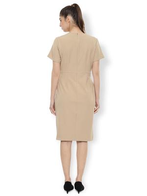 button up solid sheath dress - 16835986 - Standard Image - 3