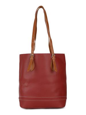 maroon leatherette combo handbag - 16835996 - Standard Image - 2