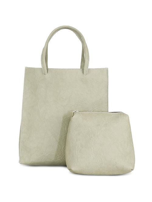 green leatherette combo handbag - 16835999 - Standard Image - 1