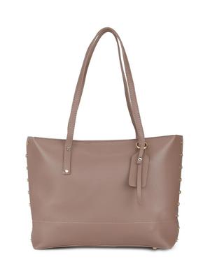 brown leatherette combo handbag - 16836000 - Standard Image - 2