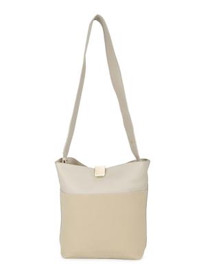 beige leatherette combo handbag - 16836003 - Standard Image - 4