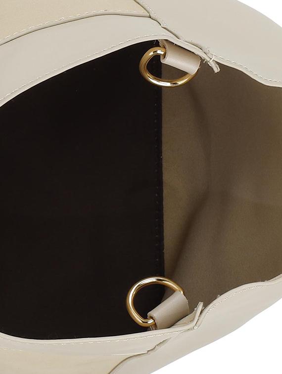 beige leatherette combo handbag - 16836003 - Zoom Image - 3