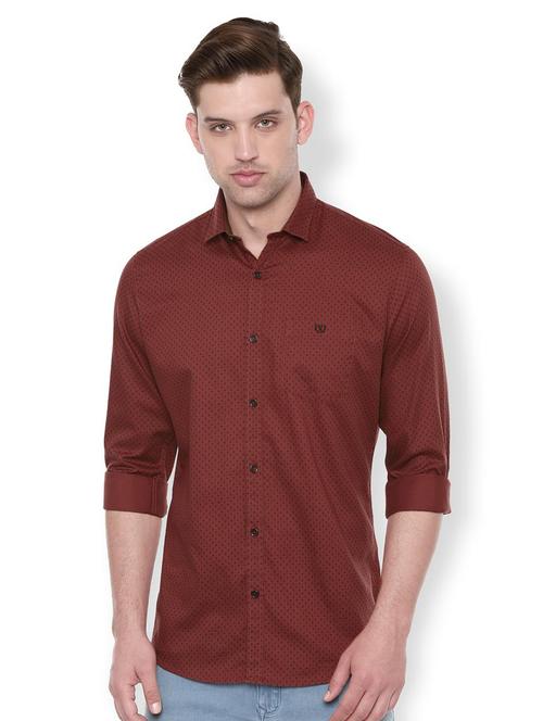 brown printed casual shirt - 16836096 - Standard Image - 1