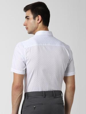 white printed formal shirt - 16836289 - Standard Image - 3