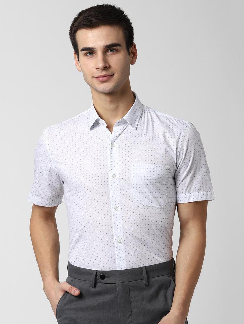 white printed formal shirt - 16836289 - Zoom Image - 1