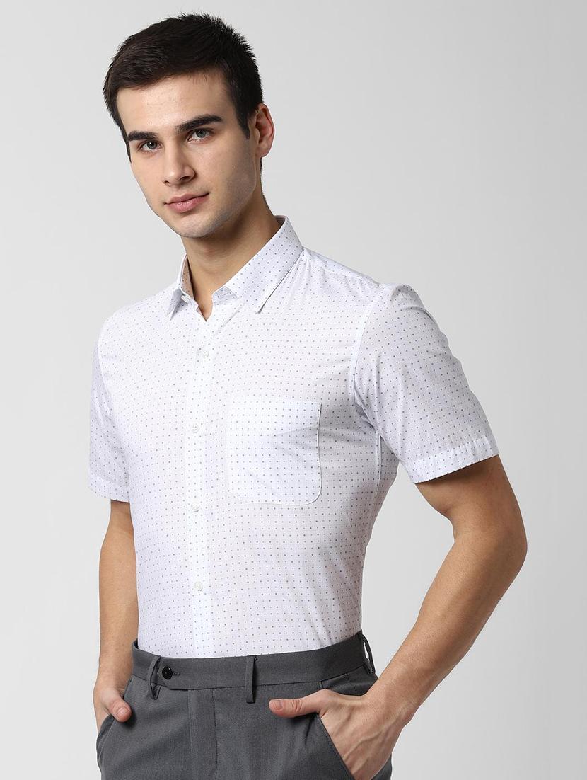 white printed formal shirt - 16836289 - Zoom Image - 2