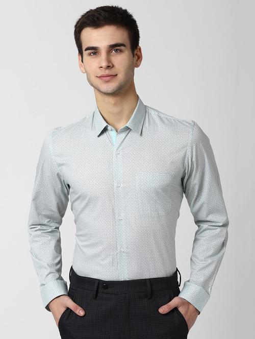 blue printed formal shirt - 16836306 - Standard Image - 1