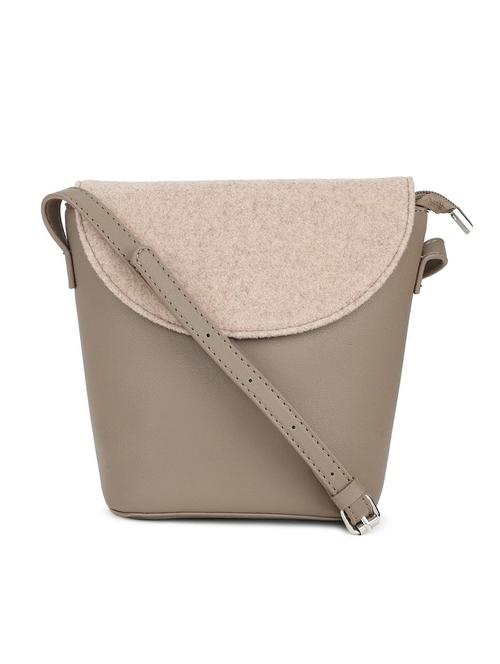 beige leatherette regular sling bag - 16836322 - Standard Image - 1