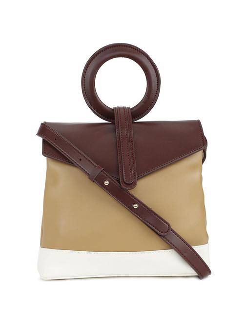 brown leatherette regular sling bag - 16836323 - Standard Image - 1