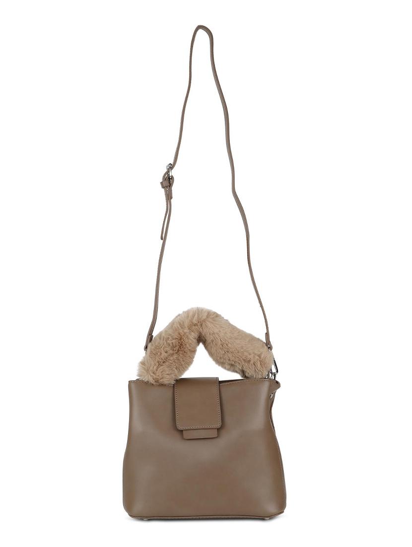 brown leatherette regular sling bag - 16836326 - Zoom Image - 5