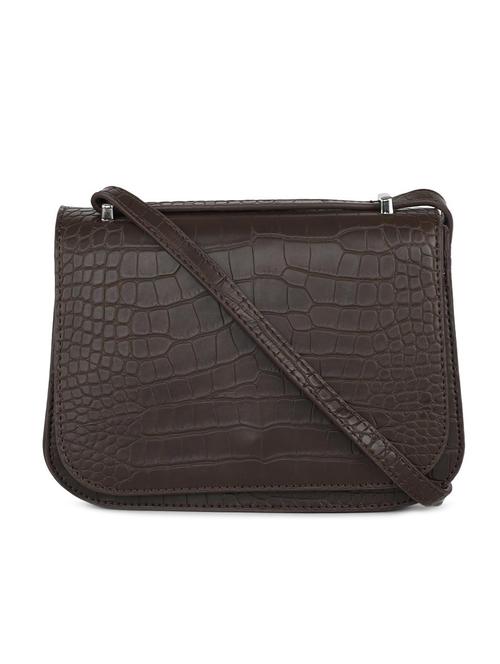 brown leatherette regular sling bag - 16836329 - Standard Image - 1