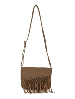 brown leatherette regular sling bag - 16836334 - Standard Image - 5