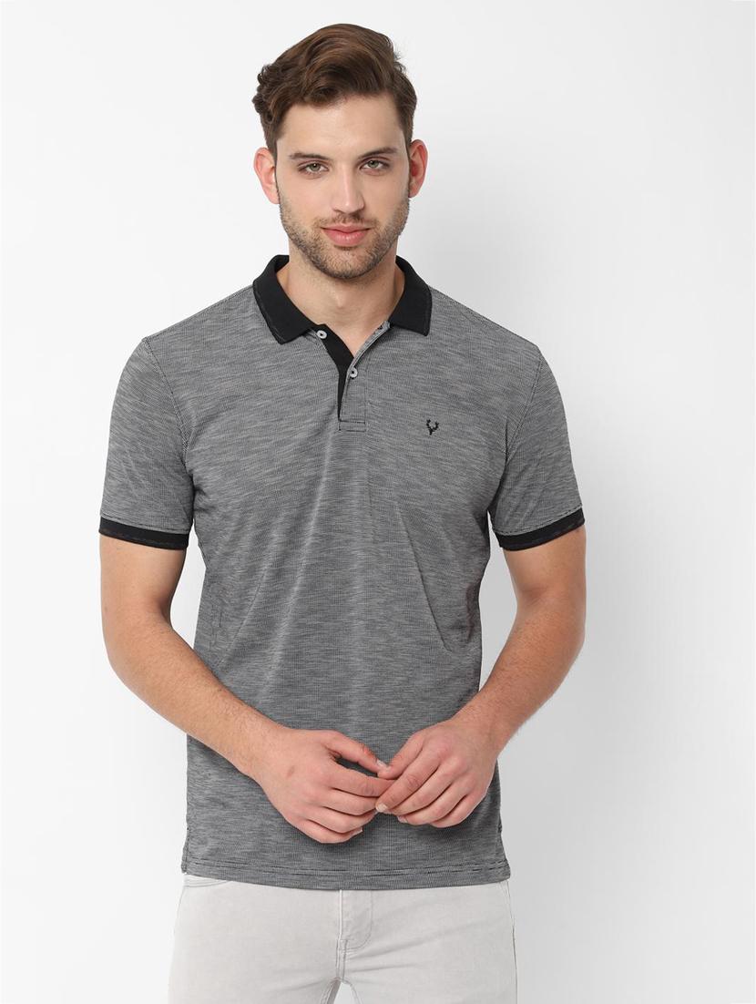 grey self design polo t-shirt - 16836508 - Zoom Image - 1