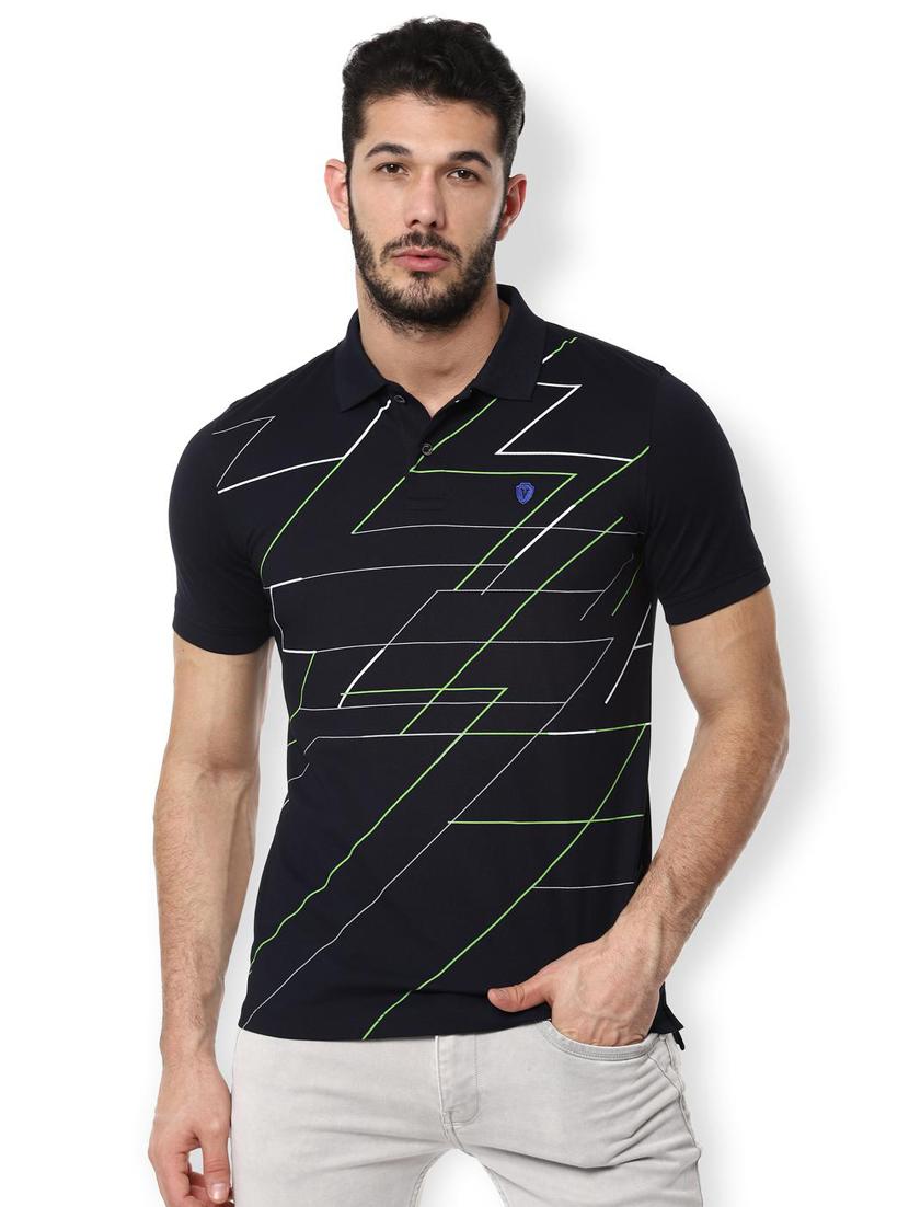 navy blue printed polo t-shirt - 16836557 - Zoom Image - 1